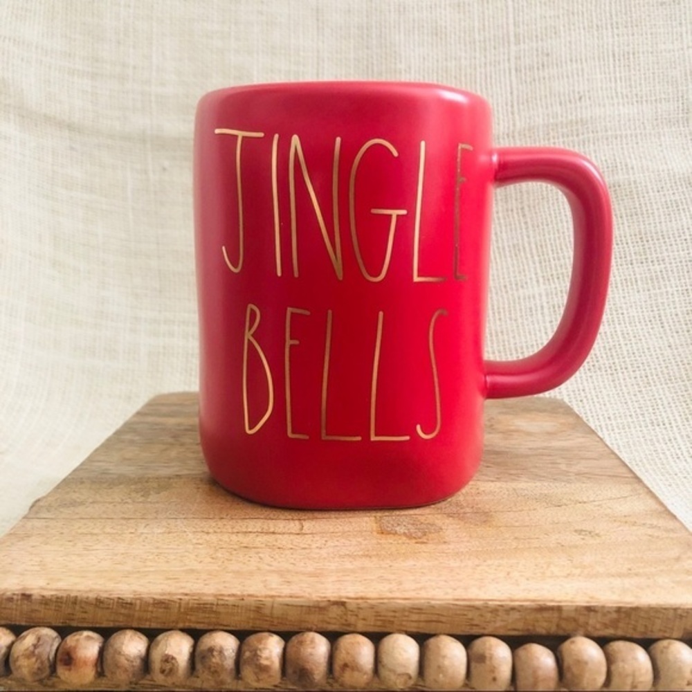 Rae Dunn Christmas Red JINGLE BELLS Gold Letters